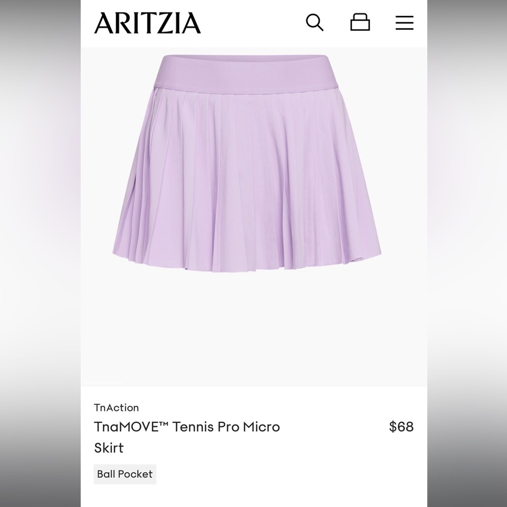 Aritzia TnaMOVE tennis skirt 💜